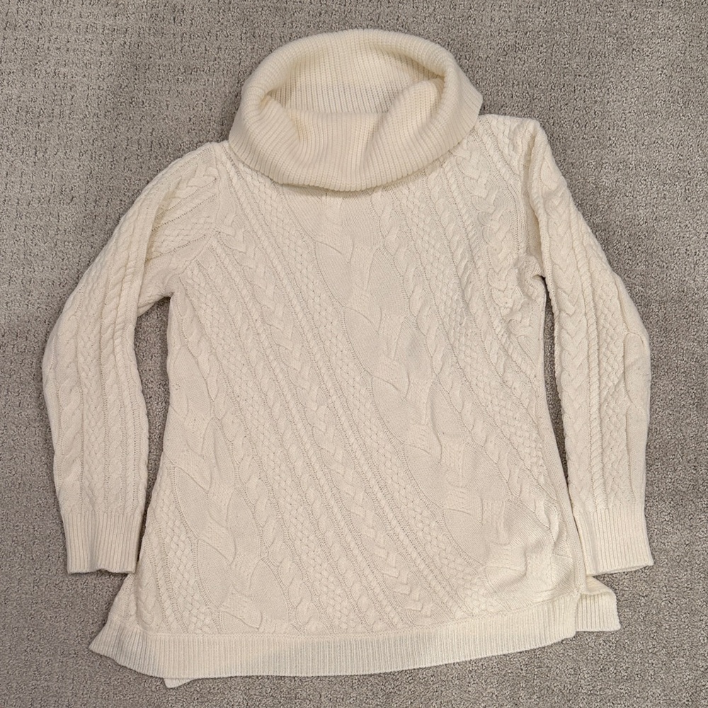 Cozy Cream Cable Knit Turtleneck Sweater